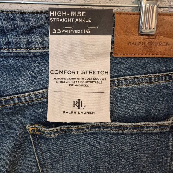 Lauren Ralph Lauren High Rise Straight Ankle Jeans Size 16 - Picture 3 of 8